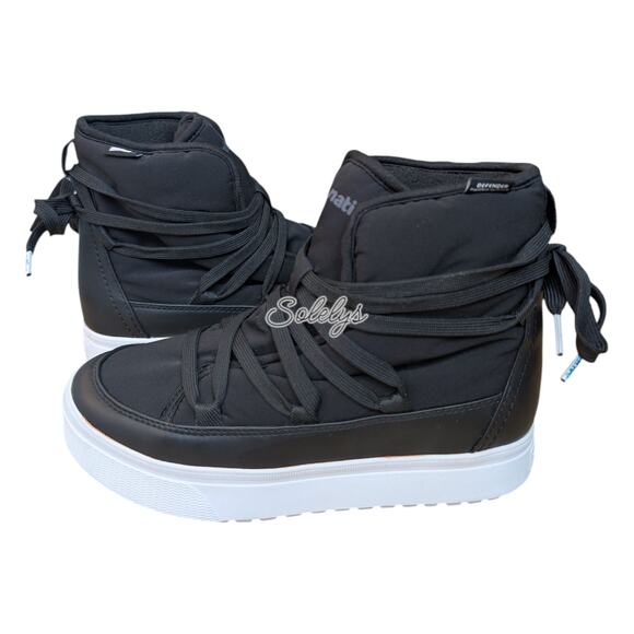 Native Chamonix Women 7 Water-Resistant Cold Winter Boot Jiffy Black Shell White - Picture 9 of 9